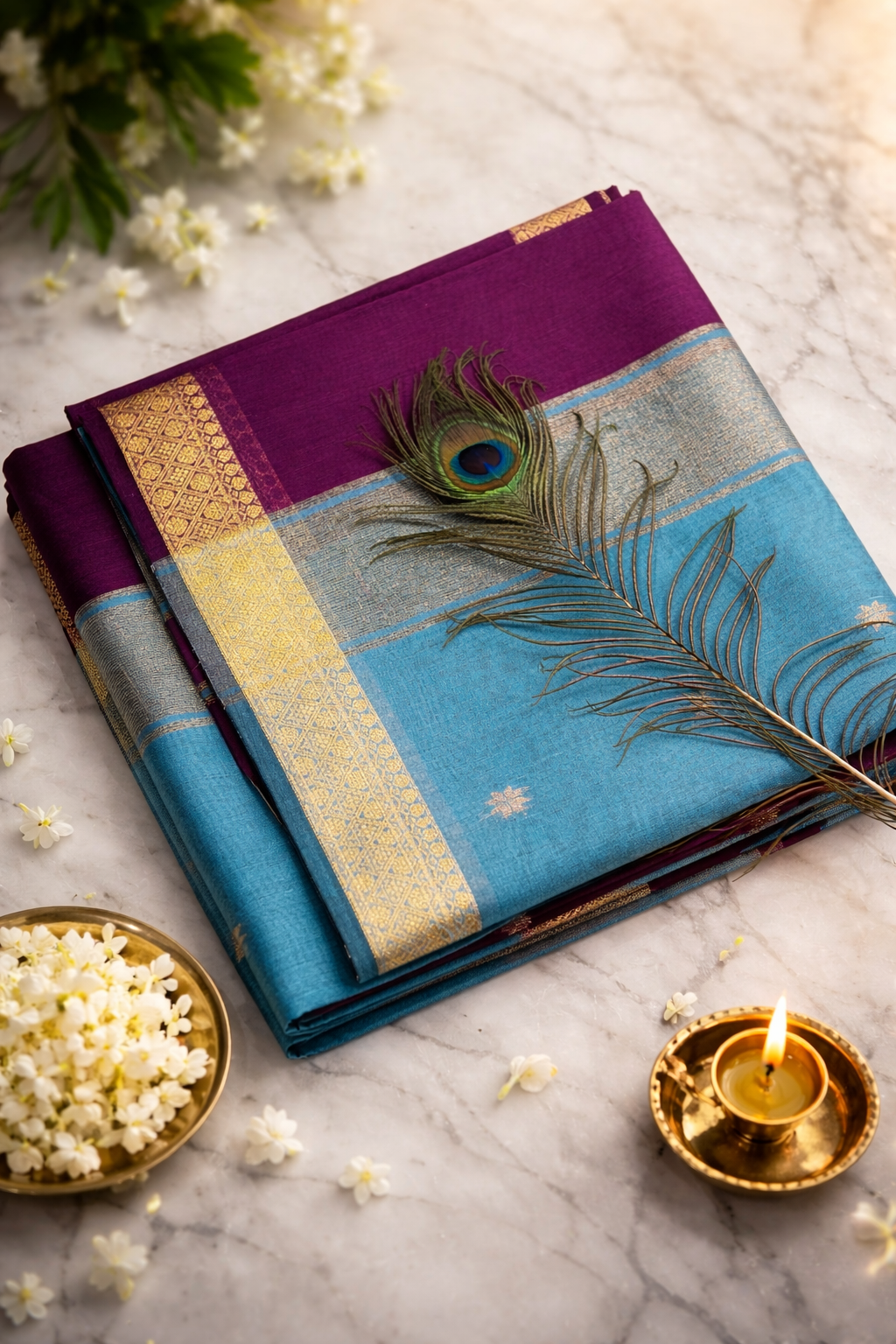 maheswari-cotton-saree-purple-and-blue
