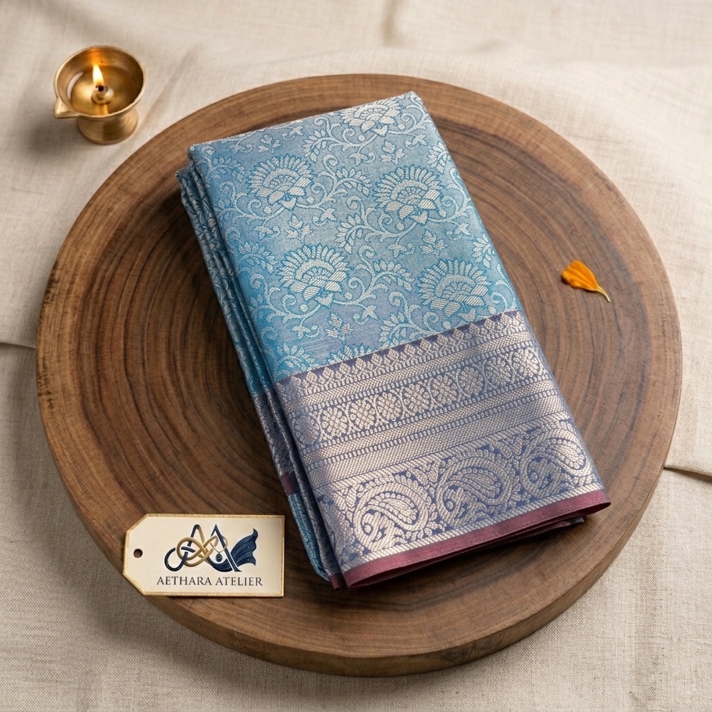 bridal-tissue-silk-silver-zari-teal-blue
