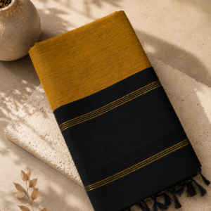 premium kalyani cotton yellow and black