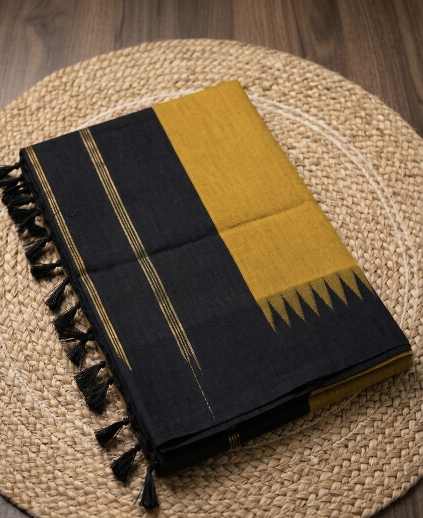 premium kalyani cotton yellow and black premium kalyani cotton yellow and black
